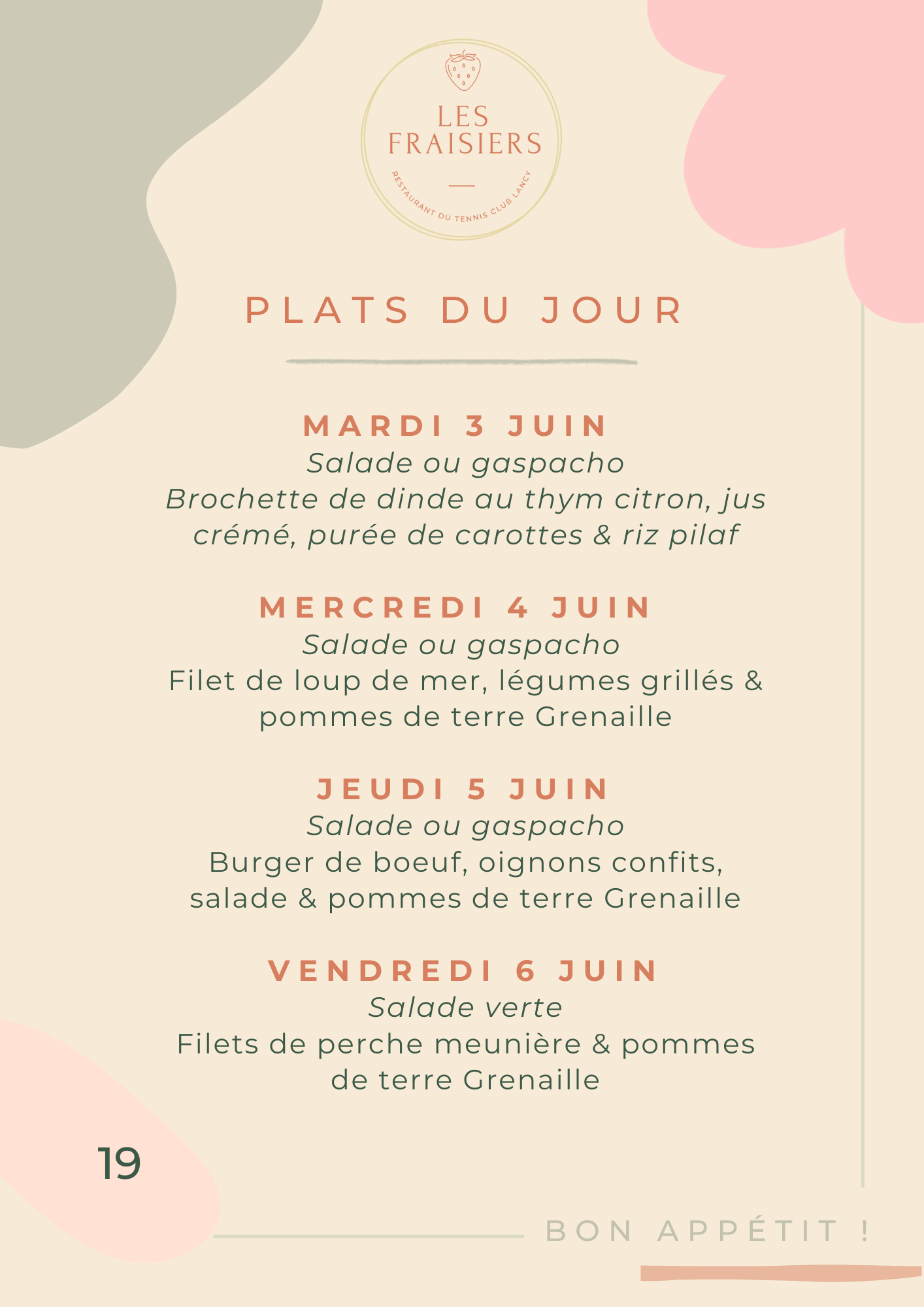 PLATS DU JOUR